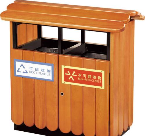 钢木垃圾桶