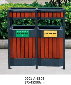 贵阳钢木分类环保垃圾箱